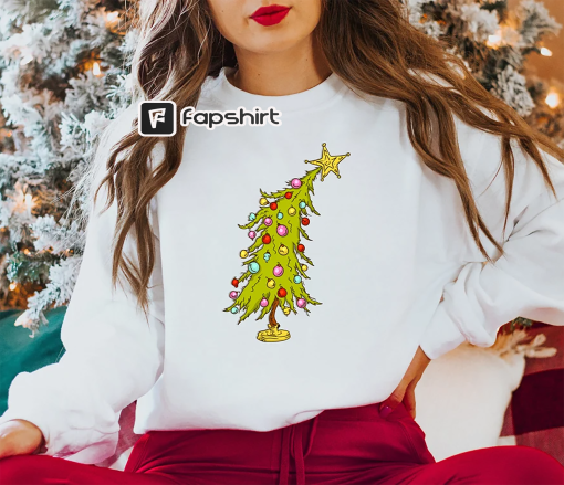 Whimsical Christmas Tree Shirt, Whoville Tree Sweatshirt, Whimsical Grinch Tree, Trendy Christmas Tree Sweatshirt, Grinch Tree, Merry Tshirt