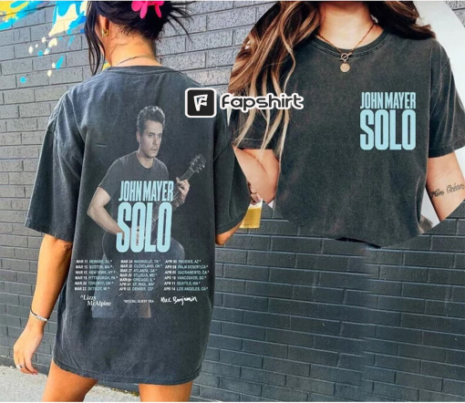 Retro John Mayer Solo Rock Music Tour T-Shirt, North America Tour 2023 Sweatshirt, John Mayer Concert Tee, Music Singer Merch, Gift For Fan