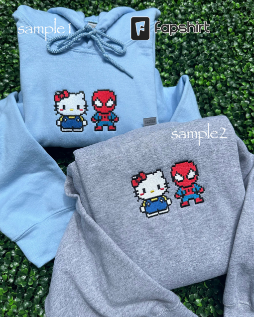 Kitty x Spider Pixel Embroidery Crewneck Sweatshirt