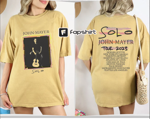 John Mayer Solo Tour 2023 & JP Saxe 2-Sided Music Shirt, Y2K Retro Concert Tickets Shirt, Unisex Gift for Fans, Music Lovers Festival Goers