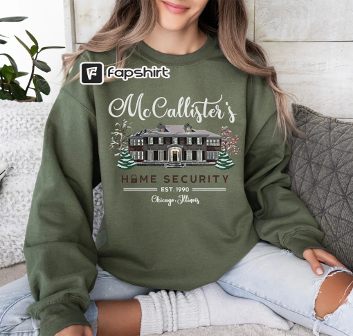 Christmas Sweatshirt, McCallister Home Security Christmas Vacation, Retro Christmas Santa, Holiday Clothing Women