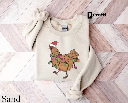 Christmas Chickens Sweatshirt, Funny Chickens Sweater, Funny Animal Shirt, Cute Farmer Shirt, Christmas Country Shirt, Farm Gift for Women