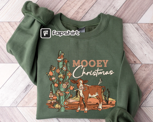 Mooey Christmas Sweatshirt, Christmas Sweatshirt, Cows Sweatshirt, Christmas Cow Shirt, Christmas Family Shirt, Western Sweatshirt