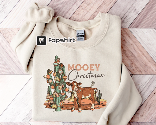 Mooey Christmas Sweatshirt, Christmas Sweatshirt, Cows Sweatshirt, Christmas Cow Shirt, Christmas Family Shirt, Western Sweatshirt