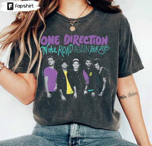 Vintage 1D On The Road Agan Tour Shirt 1Direction Band Unisex Hoodie One D On the Road Again Tour 2015 Merch Sweatshirt