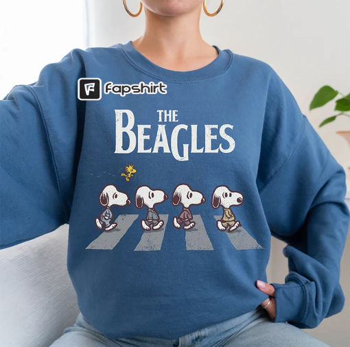 Snoopy Shirt, The Beagles Sweatshirt, Abbey Road Inspired Shirt, Fall Dogs Shirt, Funny Beatles Inspired Apparel, Cartoon Sweater, Snoopy