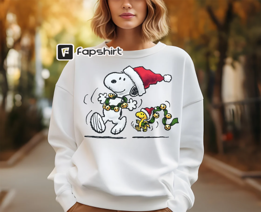 Charlie and the Snoopy Christmas Sweatshirt, Christmas Cartoon Dog Sweatshirt, Christmas Gift, Vintage Sweatshirt