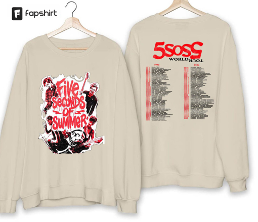 5 Seconds Of Summer Music Shirt, Retro Y2K Vintage Bootleg 5 Seconds Of Summer Merch Album 5SOS5 Shirt, 90s Vibes Shirt