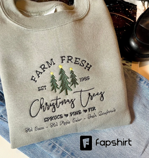 Christmas Tree Farm Emrbroidered Crewneck | Embroidered Crewneck | Holiday Apparel | Christmas Sweater | Christmas Sweatshirt