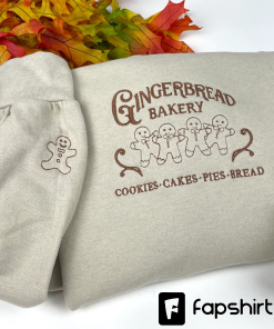 Gingerbread Sweatshirt – Embroidered Christmas Crewneck