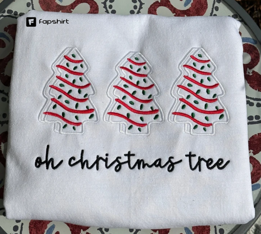 Oh Christmas Tree Embroidered Sweatshirt – Embroidered Christmas Sweatshirt