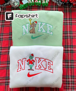 Grinch And Max Christmas Embroidered Sweatshirt