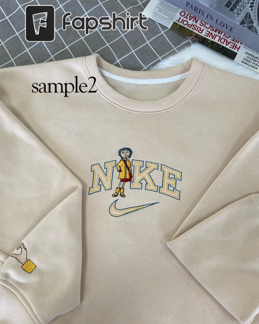 Halloween Embroidered Sweater, Coraline Inspired, Sweetheart hoodie, couples hoodie, Best friends matching Coraline and Wybie Inspired