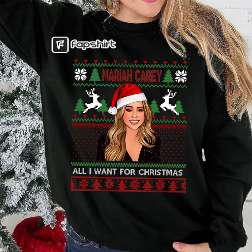 Mariah Carey 1994 Christmas Ugly Shirt, Mariah Carey Merry Christmas One and All Tour 2023, All I Want For Christmas Ugly T-Shirt