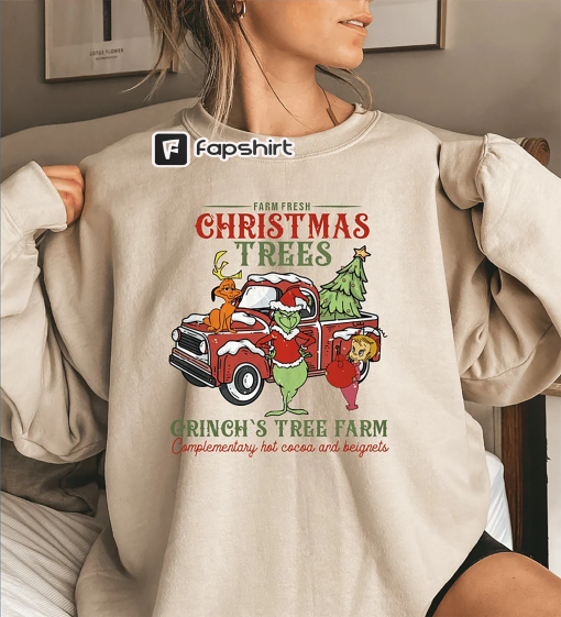 Grinch Christmas Sweatshirt, Grinch Sweatshirt, Christmas Sweatshirt, Grinch Sweatshirt, Christmas Vibe, Gift for All, Grinch’s Tree Farm