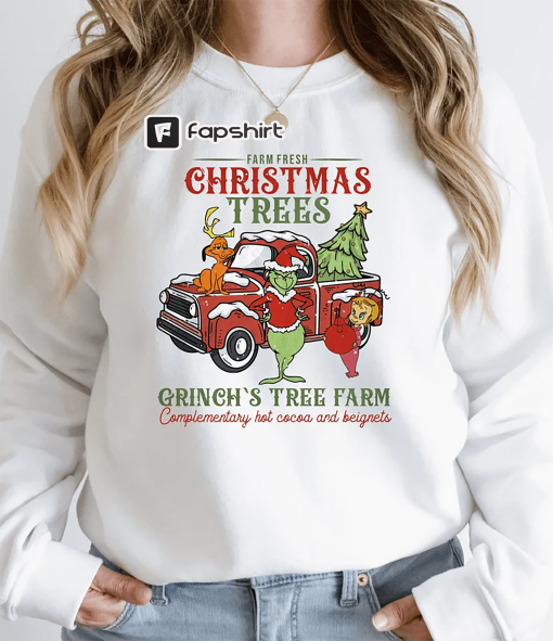 Grinch Christmas Sweatshirt, Grinch Sweatshirt, Christmas Sweatshirt, Grinch Sweatshirt, Christmas Vibe, Gift for All, Grinch’s Tree Farm