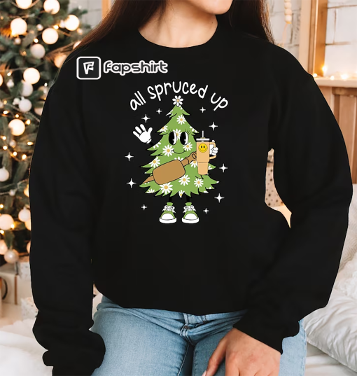 All Spruced Up Bougie Fir Life Tumbler Sweatshirt, Inspired Belt Bag Sweater, Christmas Tree Crewneck, Christmas Shirt, Christmas Gifts