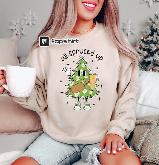 All Spruced Up Bougie Fir Life Tumbler Sweatshirt, Inspired Belt Bag Sweater, Christmas Tree Crewneck, Christmas Shirt, Christmas Gifts