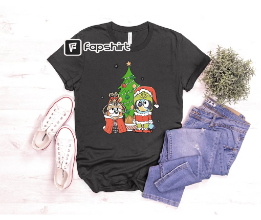 Bluey Dog Christmas Shirt, Bluey Christmas Costume, Bluey Christmas Party Shirt, Bluey Shirt, Bluey Christmas Tree Shirt, Christmas Trip Tee