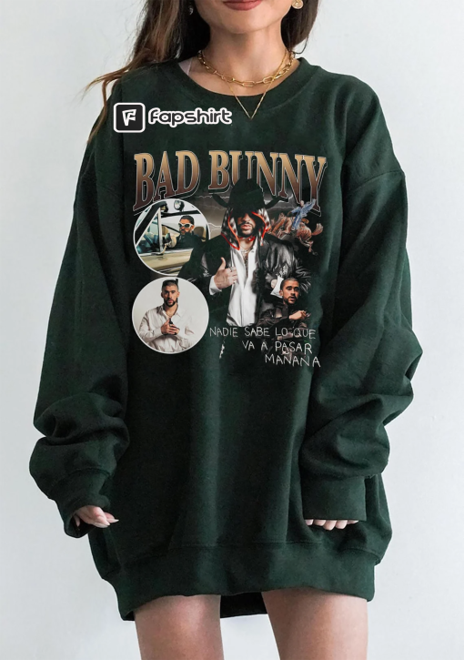 Limited BAD BUNNY Shirt Vintage 90s Grapic Tee Unisex Bad Bunny Un Verano Tshirt Bootleg horror Bad Bunny Sweatshirt