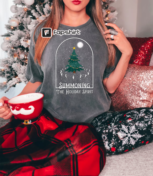 Summoning The Holiday Spirit Christmas Trees Sweatshirt, Christmas Yule Tree Sweater, Christmas Season Crewneck, Christmas Gifts