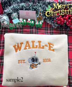 Wall-E x Eve Embroidered Sweatshirt, Custom Initials…