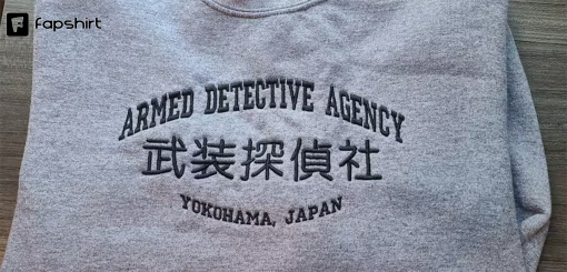 BSD inspired Embroidered Armed Detective Agency Crewneck / T-Shirt / Hoodie