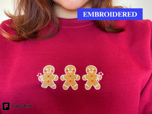 Gingerbread Christmas Embroidered Sweatshirt