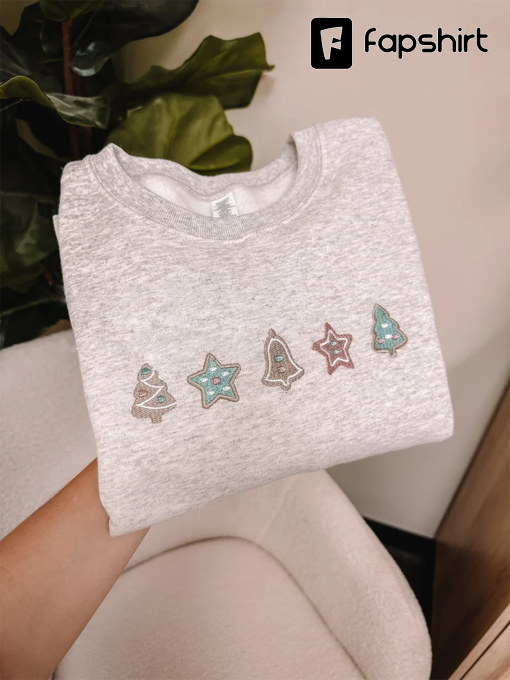 Embroidered Sugar Cookies Sweatshirt | Christmas Crewneck | Embroidered Sweatshirt | Christmas Cookie Sweatshirt