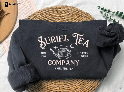 Suriel Tea Co Embroidered sweatshirt, Acotar Bookish Sweat,Sarah J Maas Shirt,A Court Of Thorns And Roses,Suriel Tea Tshirt