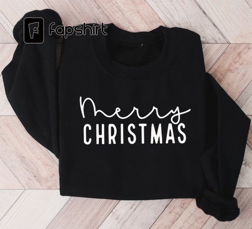 Merry Christmas Embroidered Crewneck Sweatshirt