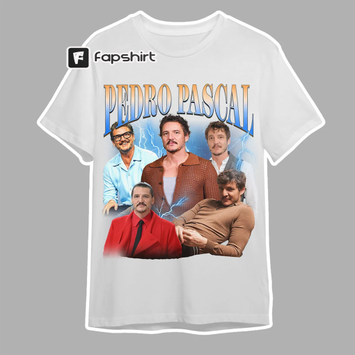 Pedro Pascal Vintage Graphic 90s Tshirt, Actor Homage Graphic T-shirt Unisex, Bootleg Retro 90’s Fans Tee, Custom Photo Shirt