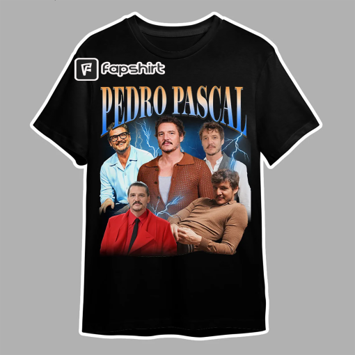 Pedro Pascal Vintage Graphic 90s Tshirt, Actor Homage Graphic T-shirt Unisex, Bootleg Retro 90’s Fans Tee, Custom Photo Shirt