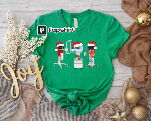 Ventilator Respiratory Therapist Christmas Shirt, Respiratory Nurse Tee, Pulmonologist Holiday Gift, Respiratory Care Unit Doctor Xmas Tee