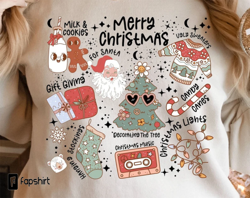 Retro Christmas, Santa Claus, Christmas, Christmas sublimation, merry Christmas, Christmas vibes, Milk Cookie For Santa