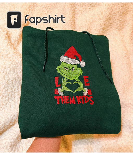 Merry Grinchmas Embroidered Sweatshirt, Grinch Xmas Embroidered Crewneck, Grinch Christmas Embroidered Sweatshirt, Grinch Xmas Gift