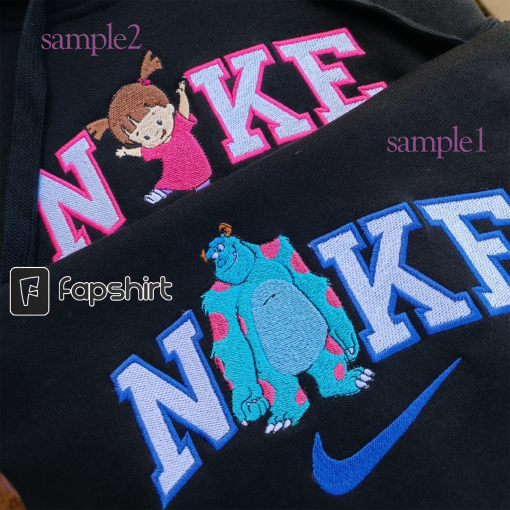 Mik.e S.ully B.oo Mons.ters Inc Embroidered Crewneck, Monsters University, Chritmas Embroidered Sweatshirt, Couble Gift