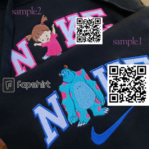 Mik.e S.ully B.oo Mons.ters Inc Embroidered Crewneck, Monsters University, Chritmas Embroidered Sweatshirt, Couble Gift