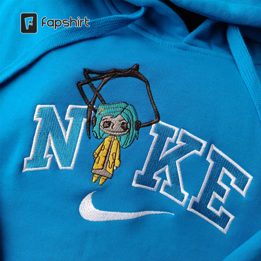 Embroidered Coraline & Wybie Sweatshirt, Couple Shirt, Cartoon Love, Coraline Couple, Matching Embroidered Crewneck