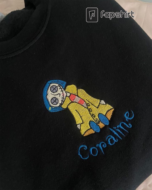 Coraline And Wybie Emboidered Sweatshirts