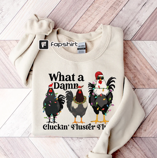 Christmas Chicken Sweatshirt, Funny Christmas Shirt, Chicken Lover Gift, Chicken Holiday Shirts, Womens Holiday Sweaters, Christmas Crewneck