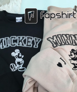 Embroidered Disney couple sweatshirt, Mickey Minnie Embroidered…