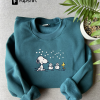 Winter Cartoon Dog, Embroidered Winter Sweater, Snoopy Sweatshirt, Embroidered Sweatshirt, Snow Sweatshirt, Winter Sweatshirt