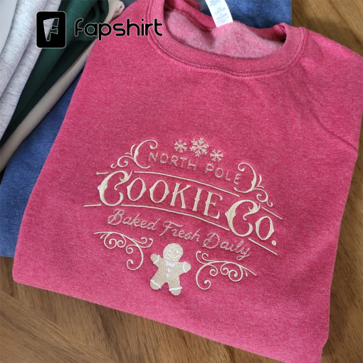 Christmas Sweatshirt | Embroidered Cookie Christmas sweatshirt | Cookie Co crewneck | North Pole crewneck| Christmas sweatshirt with Cookies