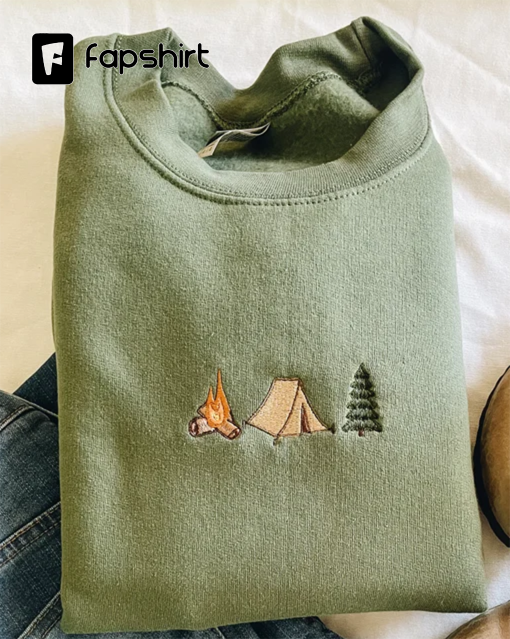 Camping Trio Embroidered Crewneck