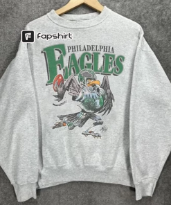 Vintage Philadelphia Eagles Football Sweatshirt, Retro NFL…