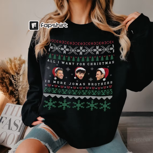 Jonas Brothers Christmas Shirt, All I Want For Christmas Are Jonas Brothers Sweatshirt, Concert 2023 Retro Unisex Gift