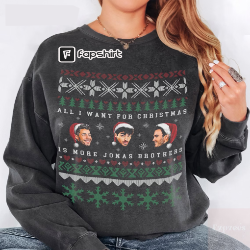 Jonas Brothers Christmas Shirt, All I Want For Christmas Are Jonas Brothers Sweatshirt, Concert 2023 Retro Unisex Gift