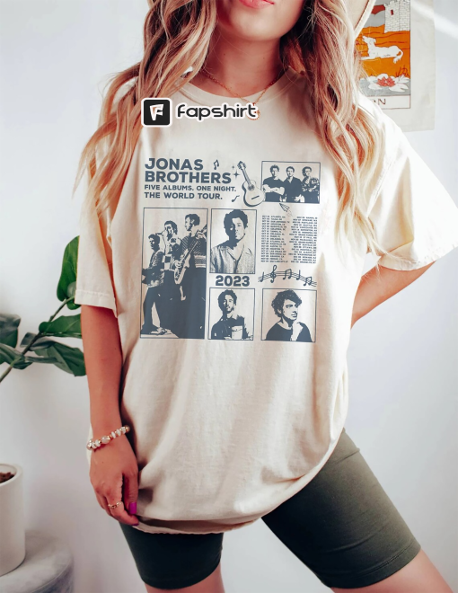 Retro Jonas Brothers Comfort Colors, In My Jonas Brothers Era, Jonas Brothers Album Shirt 5 Albums 1 Night, Jonas Tour 2023 Music Lover