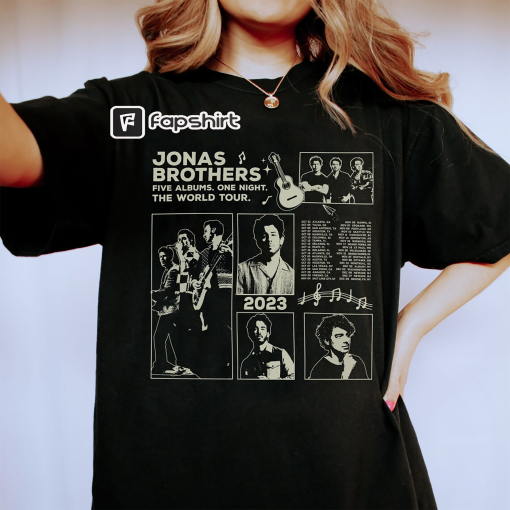 Retro Jonas Brothers Comfort Colors, In My Jonas Brothers Era, Jonas Brothers Album Shirt 5 Albums 1 Night, Jonas Tour 2023 Music Lover